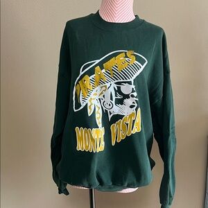 Jerzees Monte Vista Pirates Green Vintage Crewneck Sweater